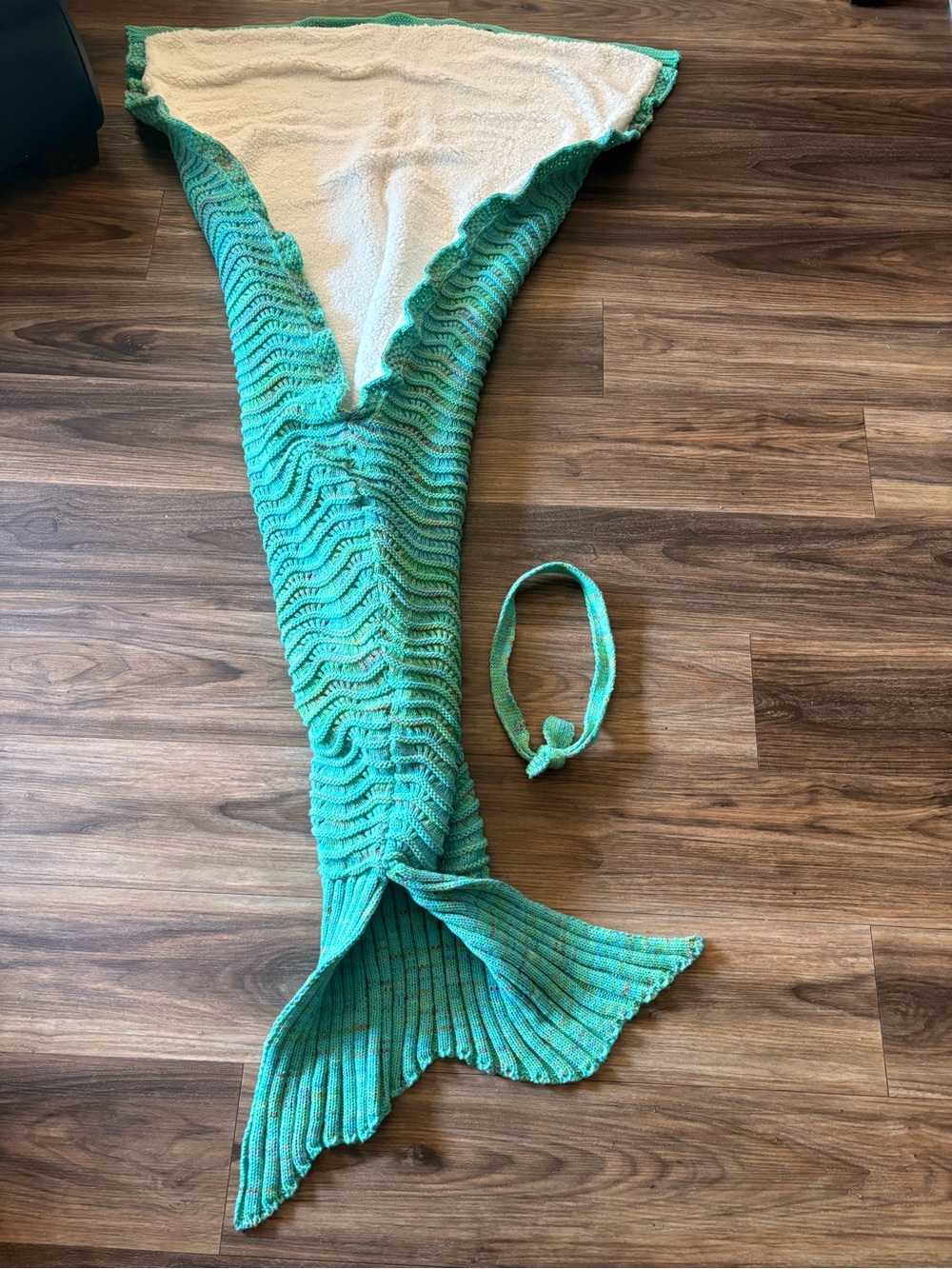 Catalonia Premium Mermaid Tail Blanket-67x22.5-Made in USA-Acrylic Knit & Sherpa